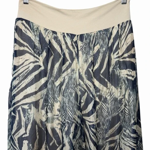 Bellambra Italy Womens Silk Blend Palazzo Pants Size L Wide Leg Resort Boho - Picture 4 of 15